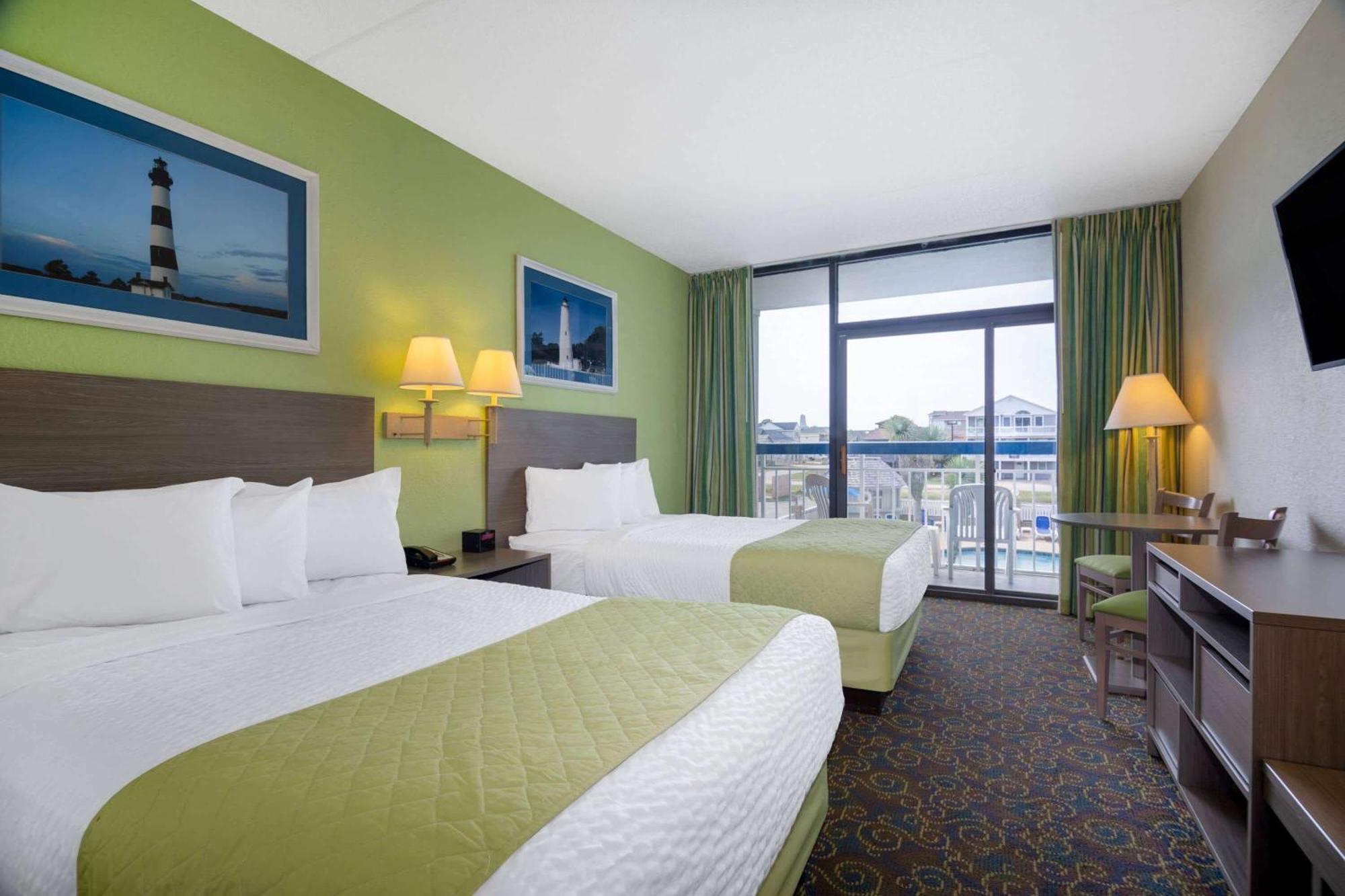 Standard Double Room with Two Double Beds with Pool View - Non-Smoking