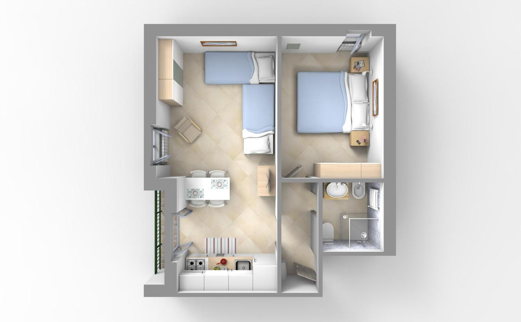 Appartamento con 1 Camera da Letto