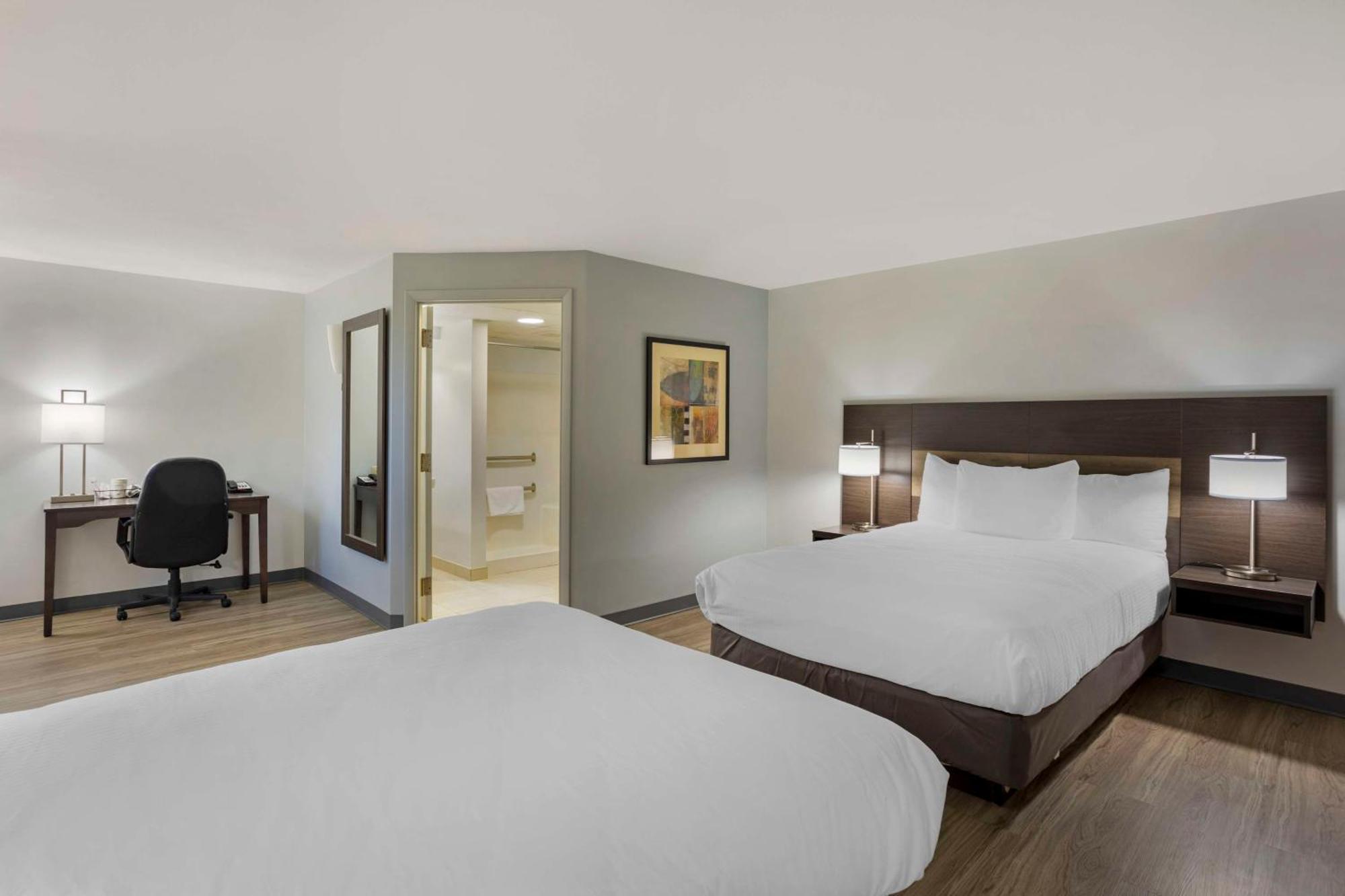 Double Room with Two Double Beds and Walk-In Shower - Disability Access/Non-Smoking