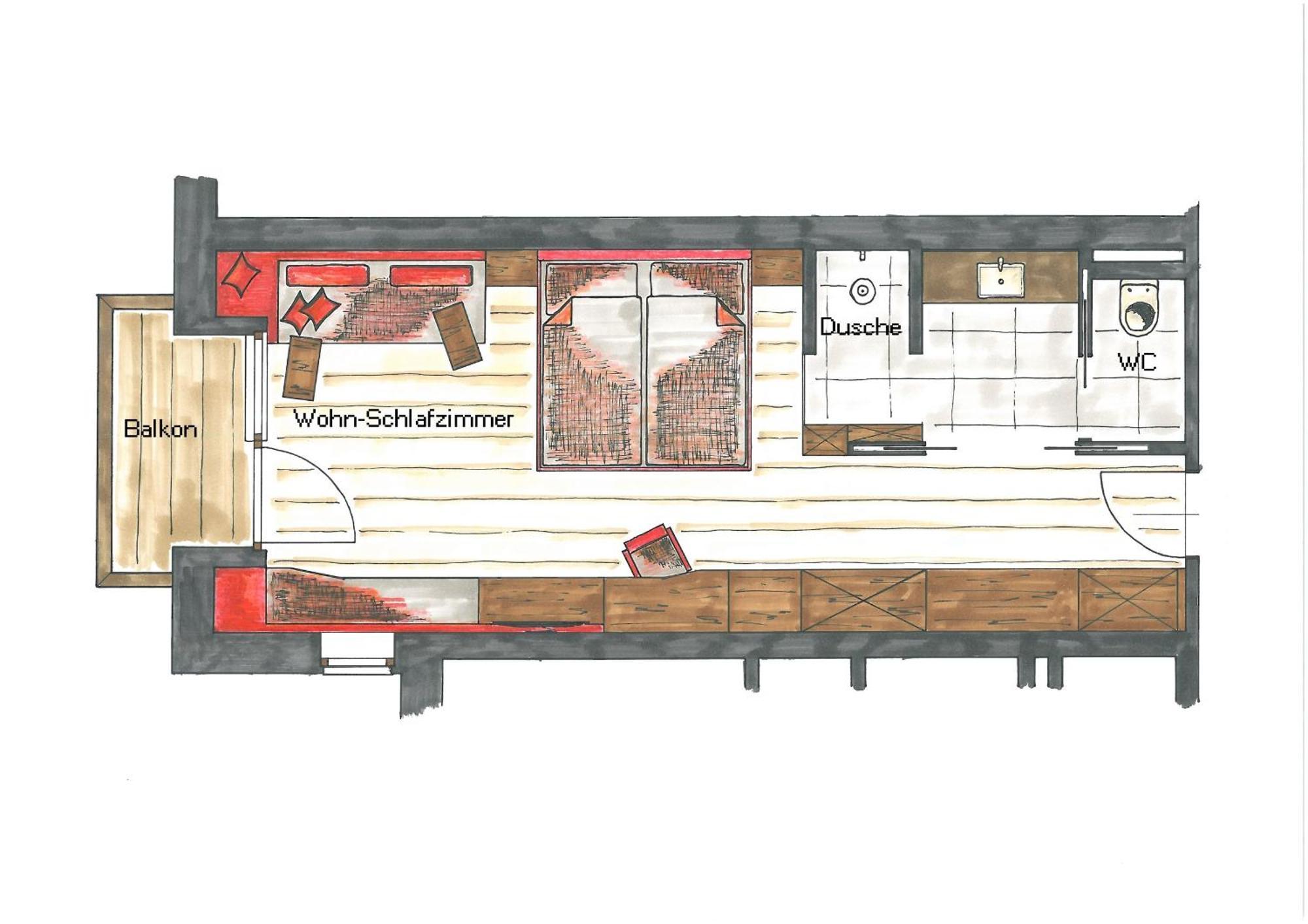 Doppelzimmer Superior mit Balkon
