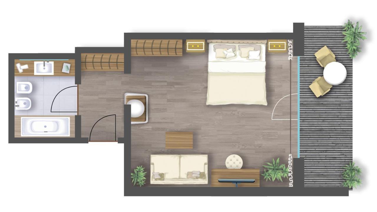 Deluxe Doppelzimmer mit Gartenblick