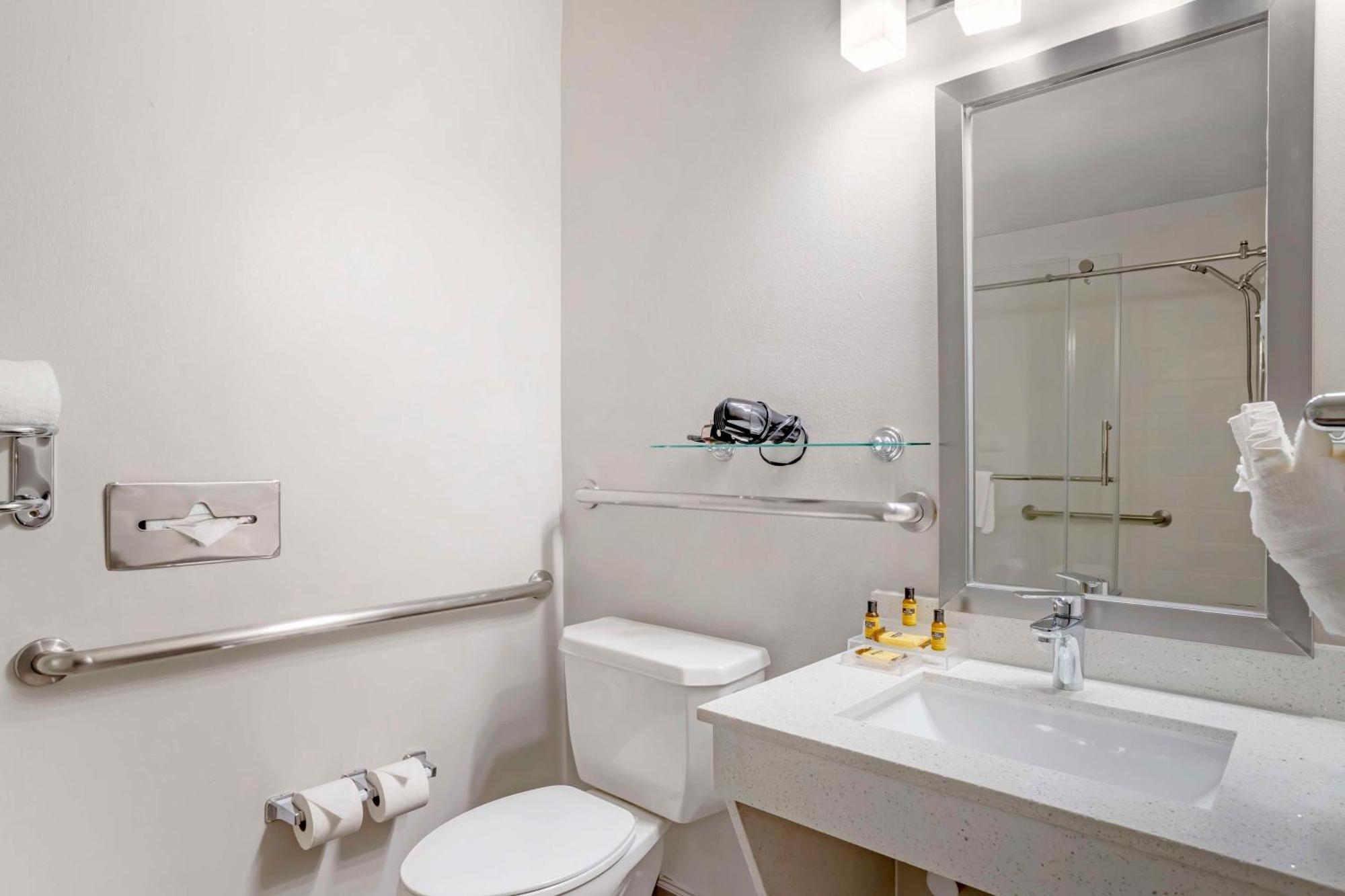 Kamer met kingsize bed en toegankelijke douche: toegankelijk voor rolstoelgebruikers/communicatieondersteuning
