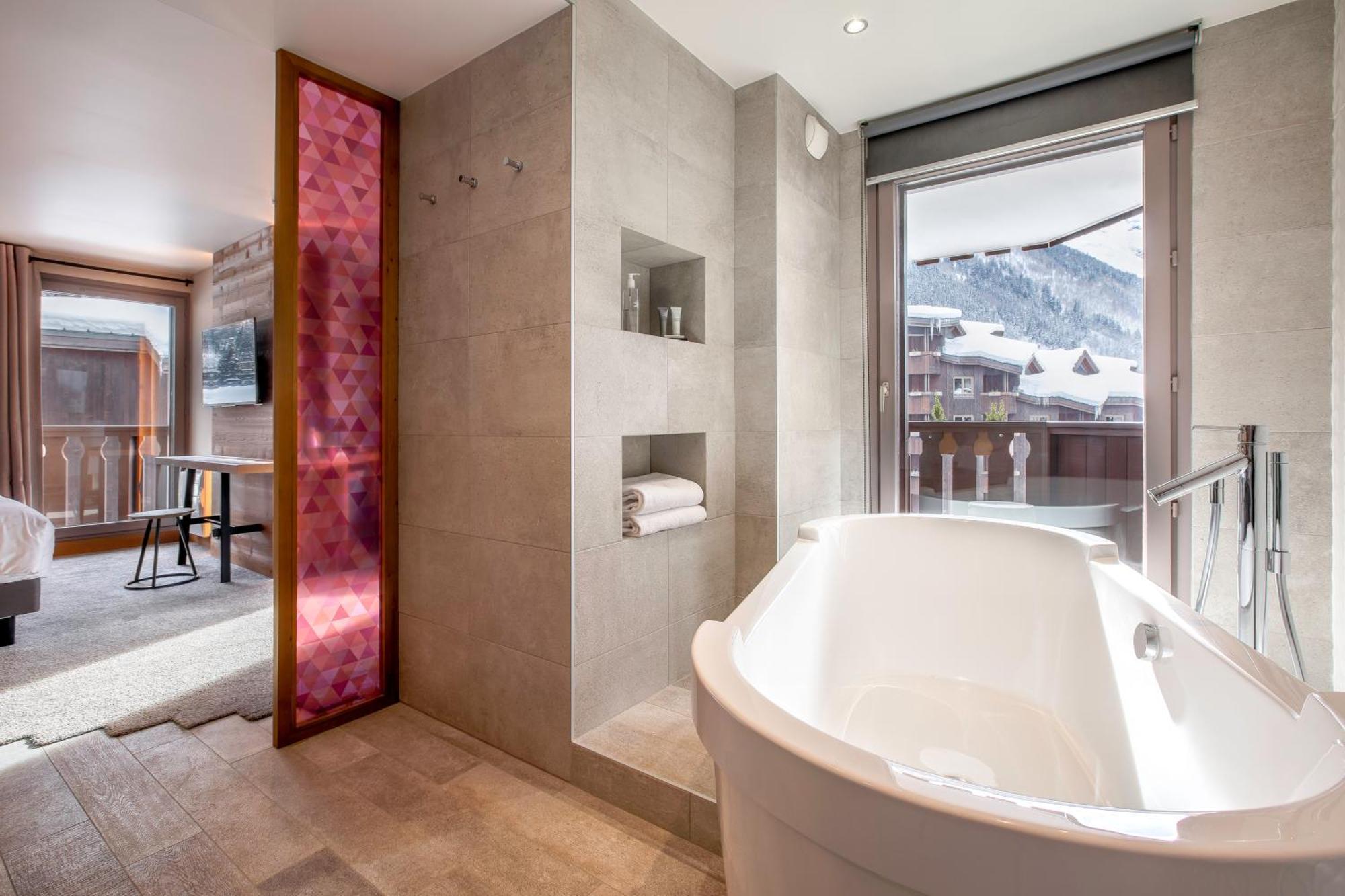Quarto duplo Privilege com vista do Mont-Blanc