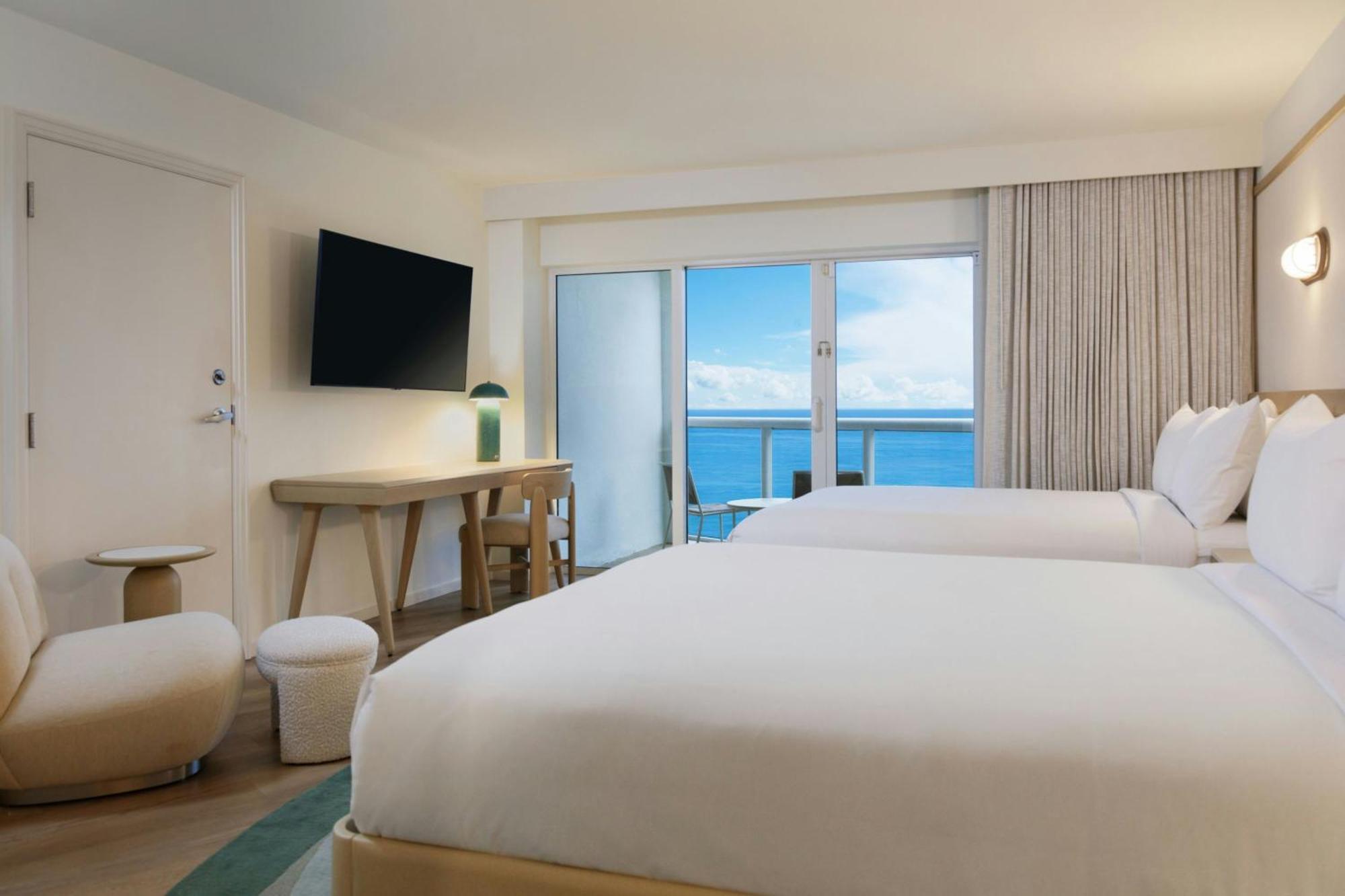 Guest Room, Two Queens with Ocean View and Balcony
