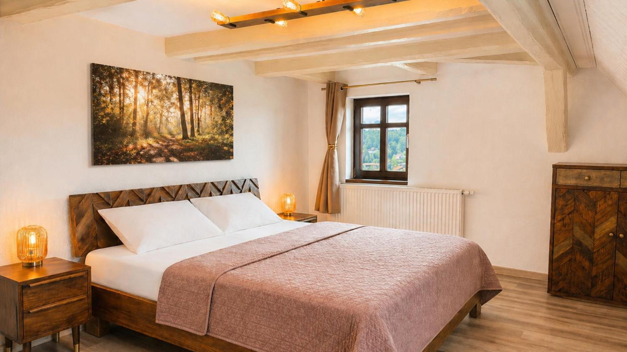 Familienzimmer mit Bergblick