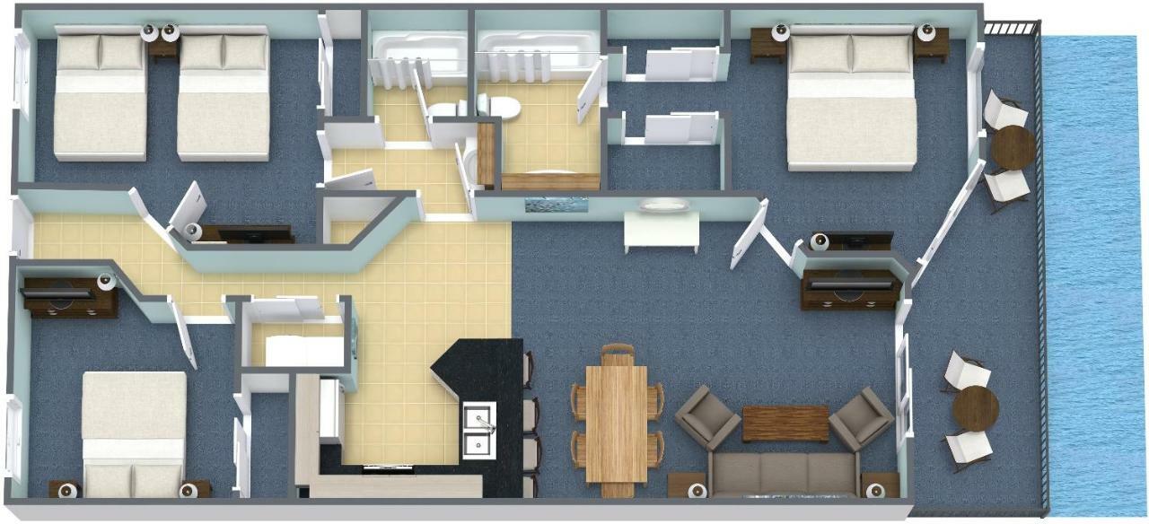 Oceanfront Three Bedroom Condo Restricted View