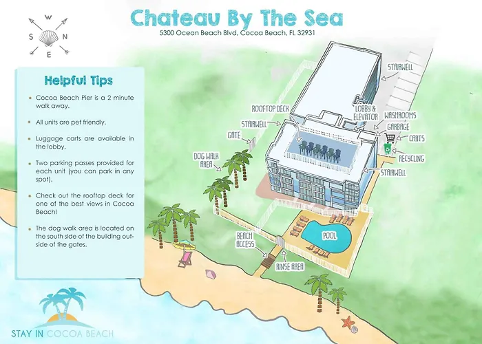 Chateau By The Sea - Cocoa Beach Oceanfront Pet-Friendly Condos With Rooftop Deck & Heated Pool